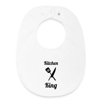 Küchenkönig: Der König des Pro-Herds - Baby Organic Lätzchen - Weiß - Vorne