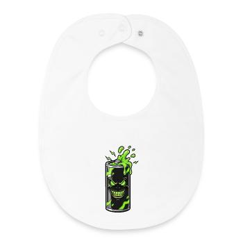 Grim Battery Green Battery Slime - Baby Organic Bib - white - Front