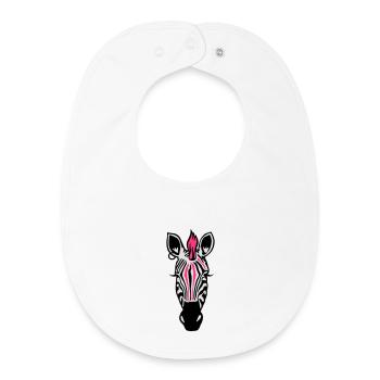Zebra Punk mit Ohrring - Baby Organic Lätzchen - Weiß - Vorne