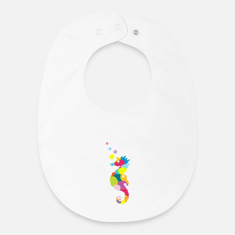 Sea Horse - Bavoir bébé bio - blanc