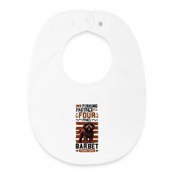 Fishing and French Water Dog - Baby Organic Bib - white - Front