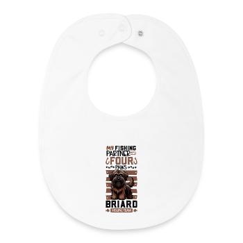 Fishing and Briard - Baby Organic Bib - white - Front