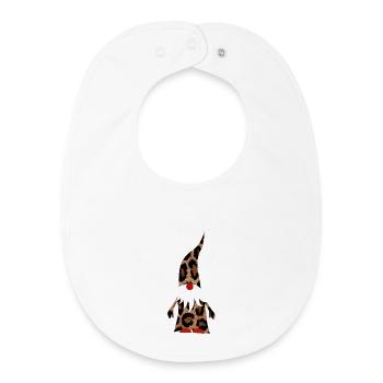 Gnome Leopard Decoration Christmas Gift Idea Xmas - Baby Organic Bib - white - Front