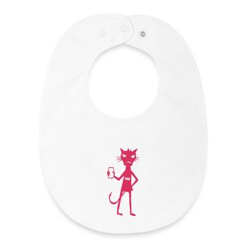 Kleine Monster: Punk-Katzen-Neon-Attitüde - Baby Organic Lätzchen - Weiß - Vorne