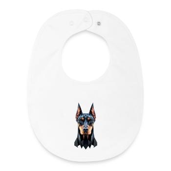 Doberman Motif Chien de Garde Fiers Dobermans - Bavoir bébé bio - blanc - Devant