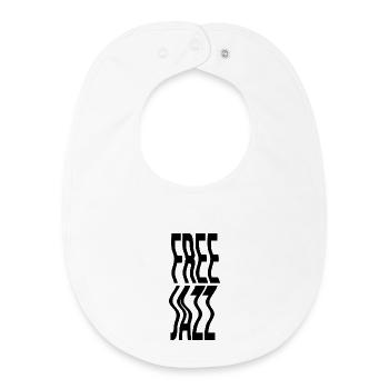 Logo en gradins de la typographie Free Jazz - Bavoir bébé bio - blanc - Devant