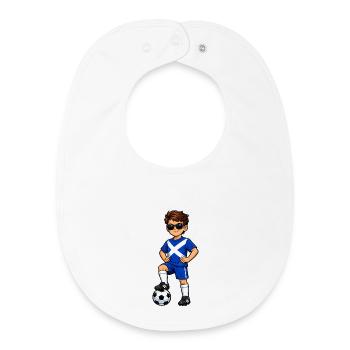 Soccer Boy Scotland Fan Scottish Flag - Baby Organic Bib - white - Front