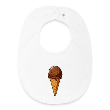 Schokoladen Eis Kugel - Baby Organic Bib - white - Front