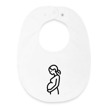 Zwangere vrouw - Baby Bio slabbetje - wit - Voor