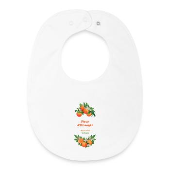 Fleur d'Oranger Citrine Vintage Vallauris 1904 - Bavoir bébé bio - blanc - Devant