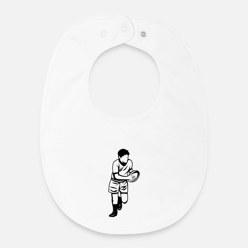 Garçon de rugby - Bavoir bébé bio - blanc
