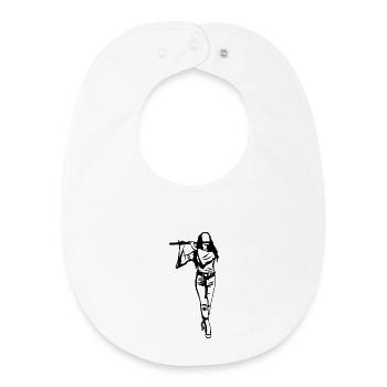 Croquis de la flûte - Bavoir bébé bio - blanc - Devant