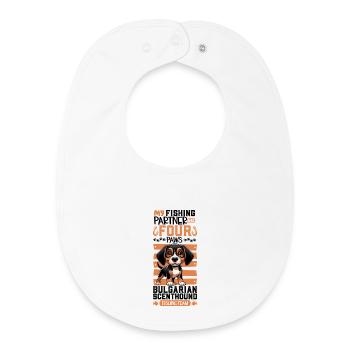 Fishing and Bulgarian Scenthound - Baby Organic Bib - white - Front
