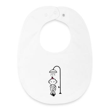 scheues Mädchen unter der Dusche - Baby Organic Lätzchen - Weiß - Vorne