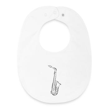 Saxophone - Bavoir bébé bio - blanc - Devant