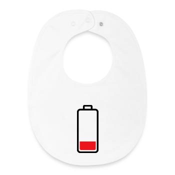 low battery - Baby Organic Bib - white - Front