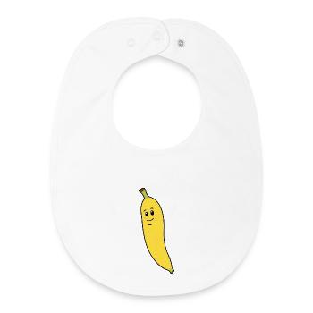 Figurine de fruits de la mascotte banane - Bavoir bébé bio - blanc - Devant