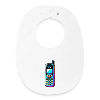 90s Phones - We Had Snake, No Apps - Baby Organic Bib - white - Front