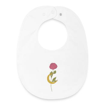 Croissant floral élégant - Bavoir bébé bio - blanc - Devant