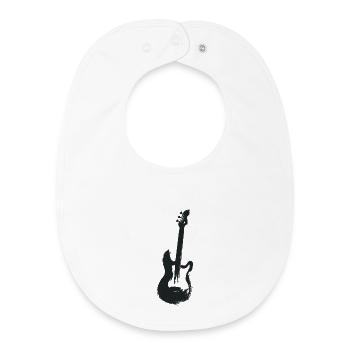 guitare électrique - Bavoir bébé bio - blanc - Devant