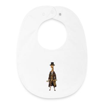 Giraffe Explorer Steampunk Chic Top Hat - Baby Organic Bib - white - Front