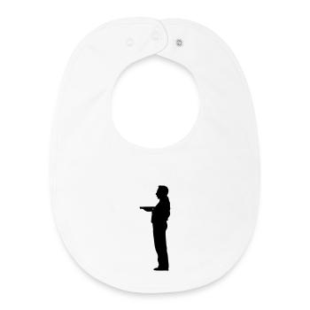 Kellner Butler Schattenfigur - Baby Organic Lätzchen - Weiß - Vorne
