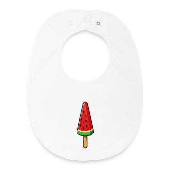 Glaces à la pastèque - Bavoir bébé bio - blanc - Devant
