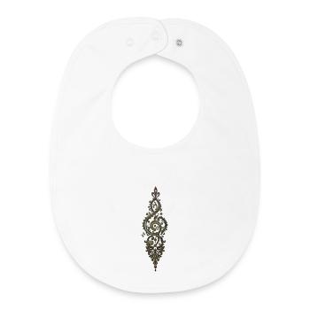 Ornate treble clef - Baby Organic Bib - white - Front