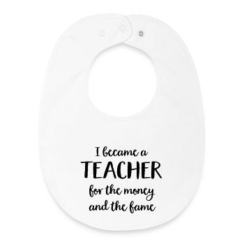 teacher - Baby Organic Bib - white - Front
