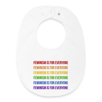 Le féminisme est pour tout le monde Arc-en-ciel - Bavoir bébé bio - blanc - Devant