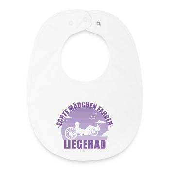 Fahrrad Liegerad Mädchen Sport Radsport Geschenk - Baby Organic Lätzchen - Weiß - Vorne