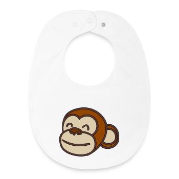 Tête de singe - Bavoir bébé bio - blanc - Devant