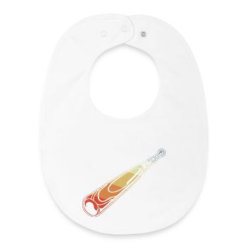 Vintage Baseballschläger - Baby Organic Lätzchen - Weiß - Vorne