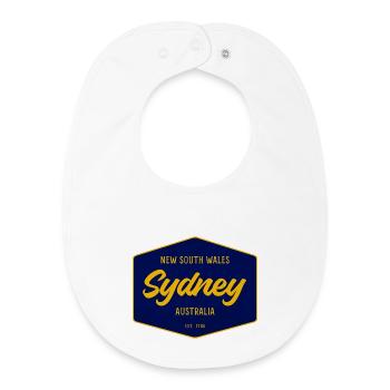 Sydney Schild Vintage Schrift - Baby Organic Lätzchen - Weiß - Vorne