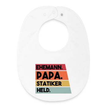 Mari, Papa, Ingénieur en structure, Héros - Bavoir bébé bio - blanc - Devant