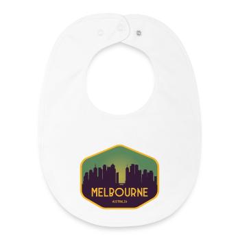 Melbourne Skyline Sonnenuntergang - Baby Organic Lätzchen - Weiß - Vorne