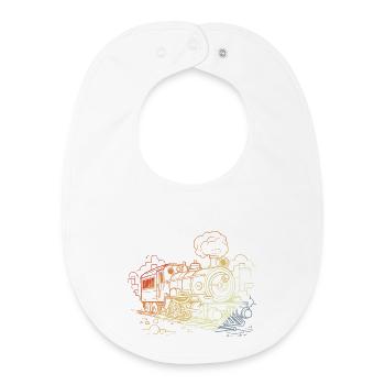 90s Locomotive Sketch - Baby Organic Bib - white - Front