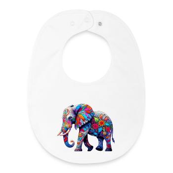 Éléphant - Bavoir bébé bio - blanc - Devant