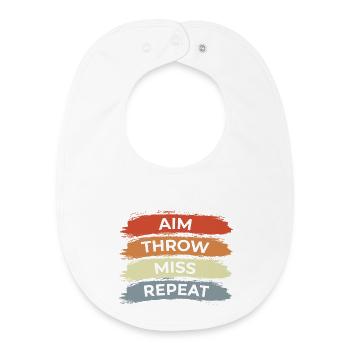 Aim Throw Miss Repeat - Baby Organic Bib - white - Front