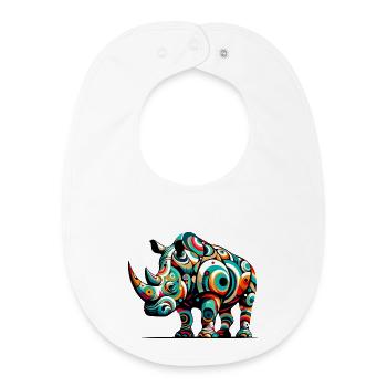 Rhinoceros - Baby Organic Bib - white - Front