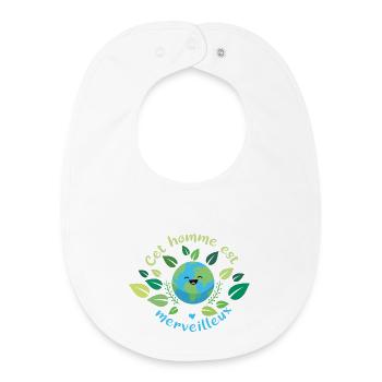 This man is Wonderful - Baby Organic Bib - white - Front