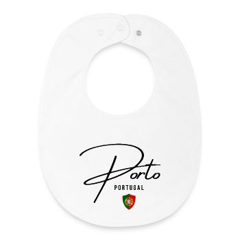 J’adore Porto, je me souviens de Porto - Bavoir bébé bio - blanc - Devant