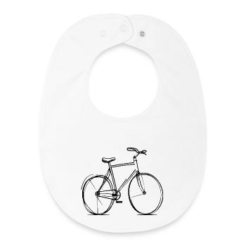 Tracé de lignes de vélo - Bavoir bébé bio - blanc - Devant