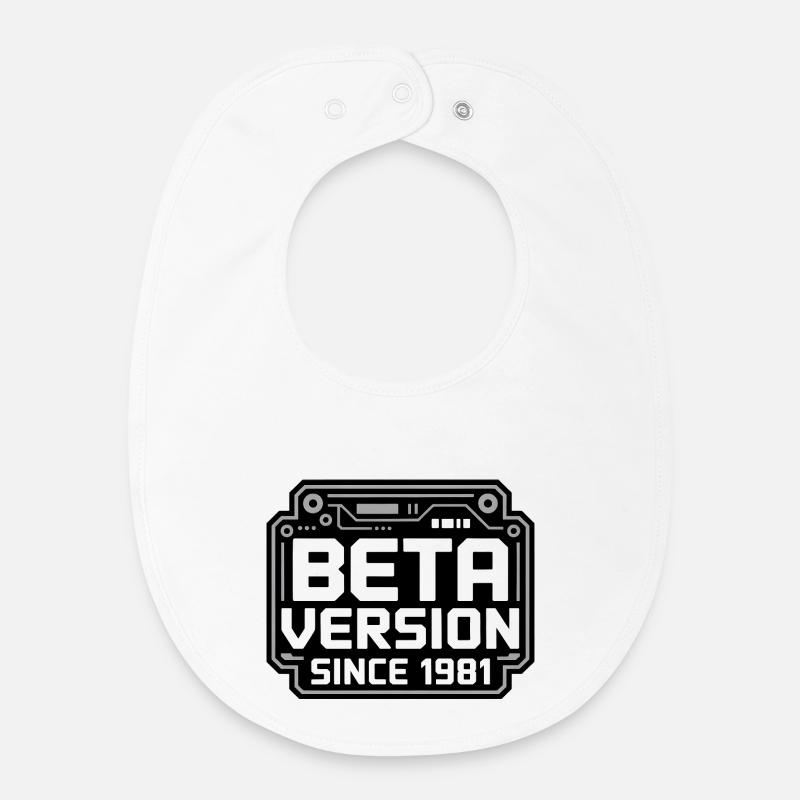 Retro Tech Logo Design - Baby Organic Bib - white