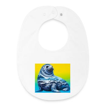 seal - Baby Organic Bib - white - Front