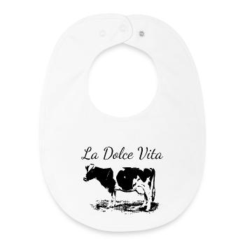 Vache laitière de la dolce vita - Bavoir bébé bio - blanc - Devant