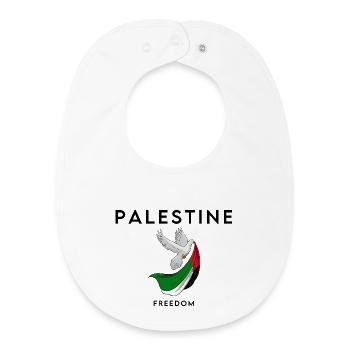 Palestine libre, fierté palestinienne - Bavoir bébé bio - blanc - Devant