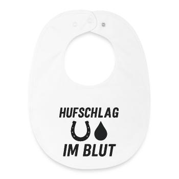 Hoof Beat in the Blood, Horse, Equestrian Sport - Baby Organic Bib - white - Front