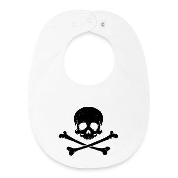 Skull and Bones - Baby Organic Bib - white - Front