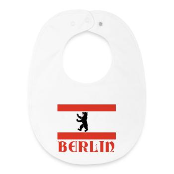 Graphique du drapeau de l’ours de Berlin - Bavoir bébé bio - blanc - Devant